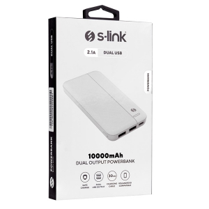 S-link Powerbank - IP-G10N 10000mAh (2xUSB, Micro usb, Type-C, led, feh&eacute;r) (35661)