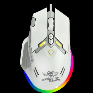 Spirit Of Gamer Eg&eacute;r - ELITE-M60 White (Optikai, 20000 DPI, 1000Hz, 9 programozhat&oacute; gomb, RGB, vezet&eacute;kes, feh&eacute;r) (S-EM60WT)