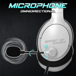 Spirit Of Gamer Fejhallgat&oacute; - PRO-H4 White (MultiPlatform, mikrofon, 3.5mm jack, hangerőszab&aacute;lyz&oacute;, feh&eacute;r) (MIC-PH4WT)