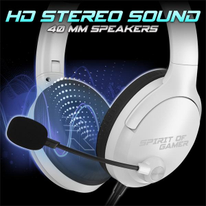 Spirit Of Gamer Fejhallgat&oacute; - PRO-H4 White (MultiPlatform, mikrofon, 3.5mm jack, hangerőszab&aacute;lyz&oacute;, feh&eacute;r) (MIC-PH4WT)