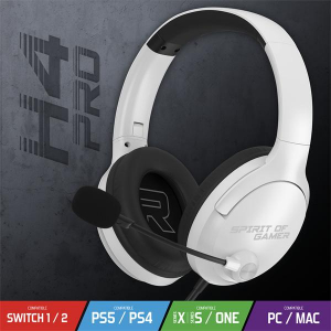 Spirit Of Gamer Fejhallgat&oacute; - PRO-H4 White (MultiPlatform, mikrofon, 3.5mm jack, hangerőszab&aacute;lyz&oacute;, feh&eacute;r) (MIC-PH4WT)