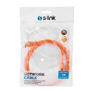 S-link K&aacute;bel - SL-CAT601TR (UTP patch k&aacute;bel, CAT6, narancss&aacute;rga, 1m) (34860)