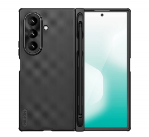 Nillkin SUPER FROSTED FOLD MAGNETIC műanyag telefonv&eacute;dő (m&aacute;gneses, &eacute;rdes fel&uuml;let, asztali tart&oacute;, &eacute;rintő ceruza) FEKETE Samsung Galaxy Z Fold7 (SM-F966