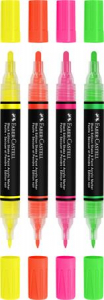 Faber-Castell Dekormarker k&eacute;szlet, 1,0/3,0 mm, k&eacute;tv&eacute;gű, akril,  "Shake&Paint", 4 k&uuml;l&ouml;nb&ouml;ző neon sz&iacute;n (TFC285505)