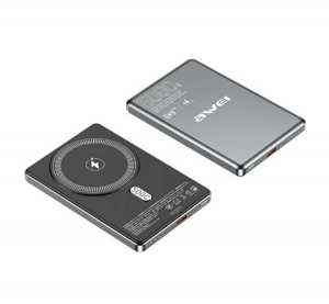 Awei v&eacute;szt&ouml;ltő Type-C aljzat (5000mAh, 15W, wireless, MagSafe, PD gyorst&ouml;ltő 3.0) S&Ouml;T&Eacute;TSZ&Uuml;RKE (PA-30)