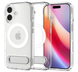 Spigen ULTRA HYBRID S műanyag telefonvédő (ütésállóság, légpárnás keret, kitámasztó, MagSafe) ÁTLÁTSZÓ Apple iPhone 17 (ACS09981)