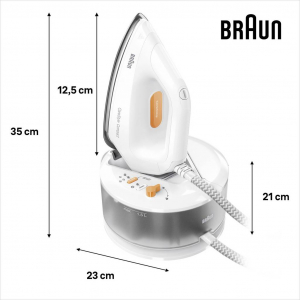 Braun IS 2132 WH  Gőz&ouml;lős vasal&oacute; 2400 W Feh&eacute;r, Narancs (0128804000)
