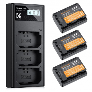 K&F Concept hordozhat&oacute; tripla USB-C akkumul&aacute;tor BC-QZ1 t&ouml;ltő, LCD + 3db FZ100 akkumul&aacute;tor 2280mAh (KF-28-0038)