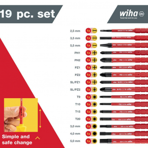 Wiha VDE csavarh&uacute;z&oacute; k&eacute;szlet, 18 r&eacute;szes,  slimVario (41231)