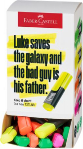 Faber-Castell Sz&ouml;vegkiemelő display, mini,  "TXTLNR", neon sz&iacute;nek (TFC154200)