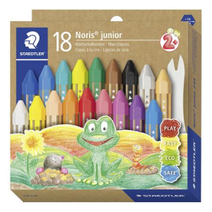STAEDTLER Zs&iacute;rkr&eacute;ta, vastag, hatsz&ouml;gletű,  "Noris Junior 224", 18 k&uuml;l&ouml;nb&ouml;ző sz&iacute;n (TS224C18)