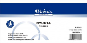 Victoria Nyomtatv&aacute;ny, nyugta 4 soros, 50x2,  "B.15-41", 20 t&ouml;mb/csomag (NVB1541)