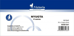 Victoria Nyomtatv&aacute;ny, nyugta 4 soros, 50x2,  "B.15-41", 20 t&ouml;mb/csomag (NVB1541)