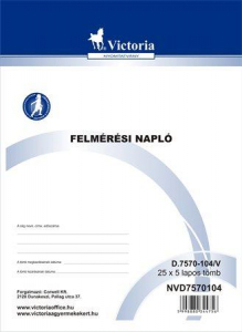 Victoria Nyomtatv&aacute;ny, felm&eacute;r&eacute;si napl&oacute;, 25x5, A4,  "D.7570-104", 10 t&ouml;mb/csomag (NVD7570104)