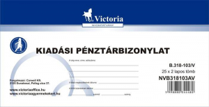 Victoria Nyomtatv&aacute;ny, kiad&aacute;si p&eacute;nzt&aacute;rbizonylat, 25x2,  "B.318-103", 10 t&ouml;mb/csomag (NVB318103V)