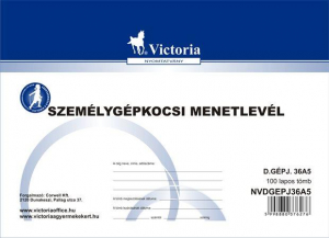 Victoria Nyomtatv&aacute;ny, menetlev&eacute;l, szem&eacute;lyg&eacute;pkocsi, 100 lap, A5, fekvő, , "D.G&Eacute;PJ.36.", 10 t&ouml;mb/csomag (NVDGEPJ36A5)