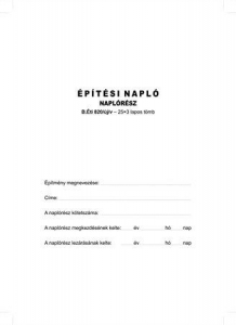 Victoria Nyomtatv&aacute;ny, &eacute;p&iacute;t&eacute;si napl&oacute;, 25x3 + 9x3 bet&eacute;tlap, A4,  "B.&Eacute;TI.820", 10 t&ouml;mb/csomag (NVBETI820)