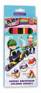 Granit Sz&iacute;nes ceruza k&eacute;szlet, h&aacute;romsz&ouml;gletű,  "Arti Kids", 12 k&uuml;l&ouml;nb&ouml;ző sz&iacute;n (TGKD2012)