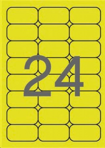 APLI 64x33.9 mm etikett, kerek&iacute;tett sark&uacute;, neon s&aacute;rga 480 darab (LCA2870)