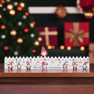 Home LED-es adventi napt&aacute;r, 7db LED vil&aacute;g&iacute;t&aacute;s, fa alapanyag, elemes t&aacute;pell&aacute;t&aacute;s, belt&eacute;ri kivitel (KLW25)