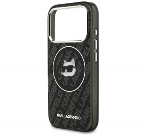 CG MOBILE KARL LAGERFELD IML CHOUPETTE HEAD LOGO MAGSAFE szilikon telefonv&eacute;dő (&uuml;t&eacute;s&aacute;ll&oacute;s&aacute;g, kamerav&eacute;dő, MagSafe) FEKETE Apple iPhone 17 Pro (KLHMP17LH