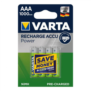 Varta akkumul&aacute;tor AAA, NiMH akkumul&aacute;tor, mini ceruza, 1000 mAh kapacit&aacute;s, RTU - felt&ouml;lt&ouml;tt &eacute;s haszn&aacute;latra k&eacute;sz, 4 db/csomag (5703)