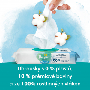 Pampers Harmonie Aqua Plastic Free 432 db (9× 48 db) popsitörlő - alkoholmentes és 99% víztartalommal