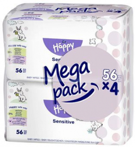 Bella Happy Sensitive (4x56 db) popsitörlő - növényi kivonatokkal