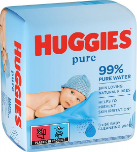 Huggies Pure Triplo (3× 56 db) popsitörlő - alkoholmentes