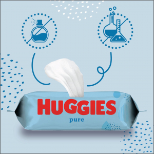 Huggies Pure Triplo (3× 56 db) popsitörlő - alkoholmentes