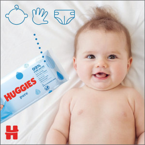 Huggies Pure Triplo (3× 56 db) popsitörlő - alkoholmentes