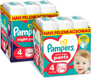 Pampers Pants 4 (176 db) + Night Pants 4 (100 db) bugyipelenka - eldobható (BABY169286mix5)