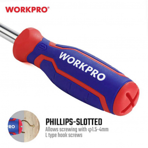 WorkPro Csavarh&uacute;z&oacute; k&eacute;szlet PH2, 1/4, PH1, 3/16&rdquo; (4.8 mm) (WP221046)