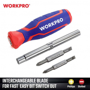 WorkPro Csavarh&uacute;z&oacute; k&eacute;szlet PH2, 1/4, PH1, 3/16&rdquo; (4.8 mm) (WP221046)