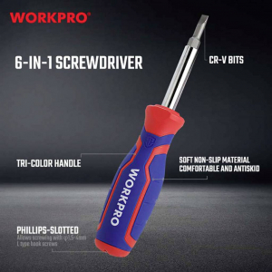 WorkPro Csavarh&uacute;z&oacute; k&eacute;szlet PH2, 1/4, PH1, 3/16&rdquo; (4.8 mm) (WP221046)
