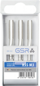 GSR K&eacute;zi menetf&uacute;r&oacute; k&eacute;szlet 3 r&eacute;szes Metrikus M4 0.7 Jobb v&aacute;g&oacute; DIN 352 HSS-G 1 db (00706150)