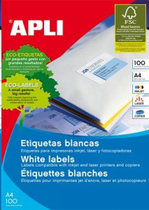 APLI 63.5x38.1 mm univerz&aacute;lis etikett, kerek&iacute;tett sark&uacute; 2100 darab (LCA2414)