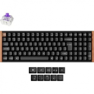 Keychron K4 HE Bluetooth / vezet&eacute;k n&eacute;lk&uuml;li magyar gaming Gateron double-rail magnetic nebula mechanikus billentyűzet fekete (K4H-F1Z-HU)