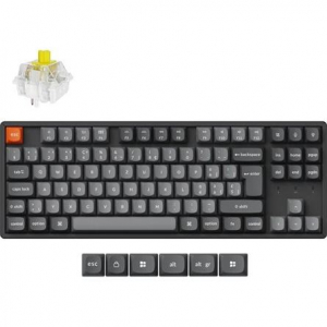 Keychron K8 Max Bluetooth / vezet&eacute;k n&eacute;lk&uuml;li magyar Super Banana mechanikus billentyűzet fekete (K8M-J4Z-HU)