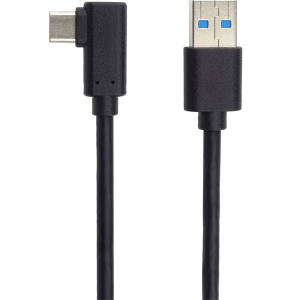 PremiumCord K&aacute;bel USB 3.0 USB-A - USB-C, 90&deg; fokos, 5 Gbit/s, M/M, 1m, fekete (KU31CZ1BK)