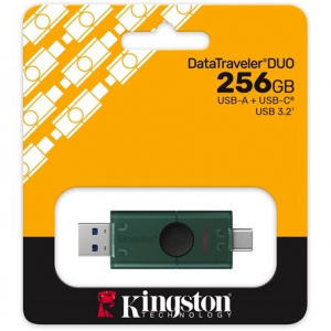 Pen Drive 256GB Kingston DataTraveler Duo G2 USB-A 3.2 Gen1 / USB-C fekete-z&ouml;ld (DTDEG2/256GB)