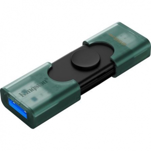 Pen Drive 256GB Kingston DataTraveler Duo G2 USB-A 3.2 Gen1 / USB-C fekete-z&ouml;ld (DTDEG2/256GB)