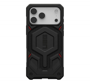 UAG MONARCH PRO szilikon telefonv&eacute;dő (erős &uuml;t&eacute;s&aacute;ll&oacute;s&aacute;g, textil minta, MagSafe) FEKETE Apple iPhone 17 Pro Max (114514113940)