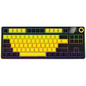 LORGAR KBP70TKLW, Wireless TKL Mechanical Gaming Keyboard Pro, Black/yellow, EN layout (LRG-KBP70TKLW-YL-US)