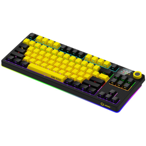LORGAR KBP70TKLW, Wireless TKL Mechanical Gaming Keyboard Pro, Black/yellow, EN layout (LRG-KBP70TKLW-YL-US)
