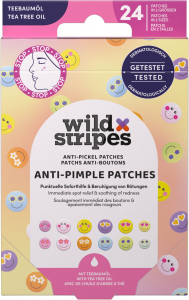 WILD Stripes Anti-Pimple Patches Smile Prevent 24 db akné tapasz  - hidrokolloid tapaszok pattanásokra