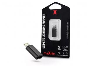 Maxlife USB-C To Lightning Adapter USB Type-C/Lightning adapter 2A fekete (TF-0128)