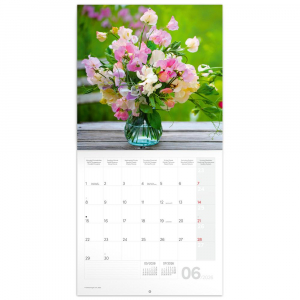 REALSYSTEM Falinapt&aacute;r k&eacute;pes lemeznapt&aacute;r 300x300mm, Flowers  2026. (6097-FL)