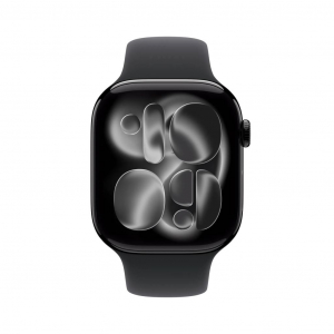 Apple Watch Series 11 GPS 46mm Jet Black Aluminium Case Black Sport Band - S/M (MEUW4MP/A)