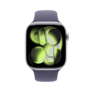 Apple Watch Series 11 GPS 46mm Silver Aluminium Case Purple Fog Sport Band - M/L (MEVA4MP/A)